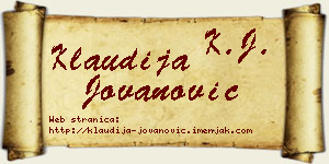 Klaudija Jovanović vizit kartica